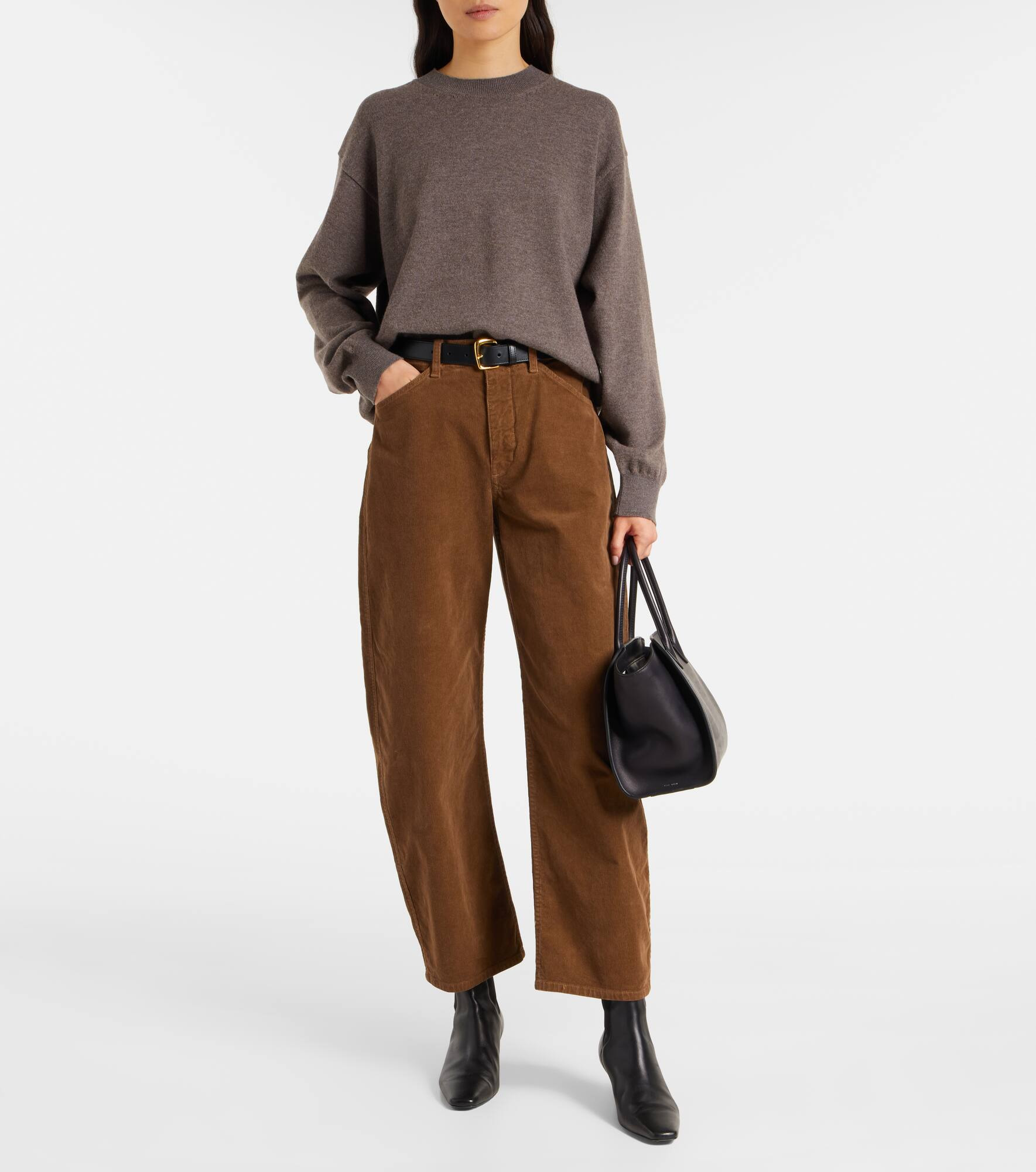 Tribeca cotton-blend corduroy barrel-leg pants - 2