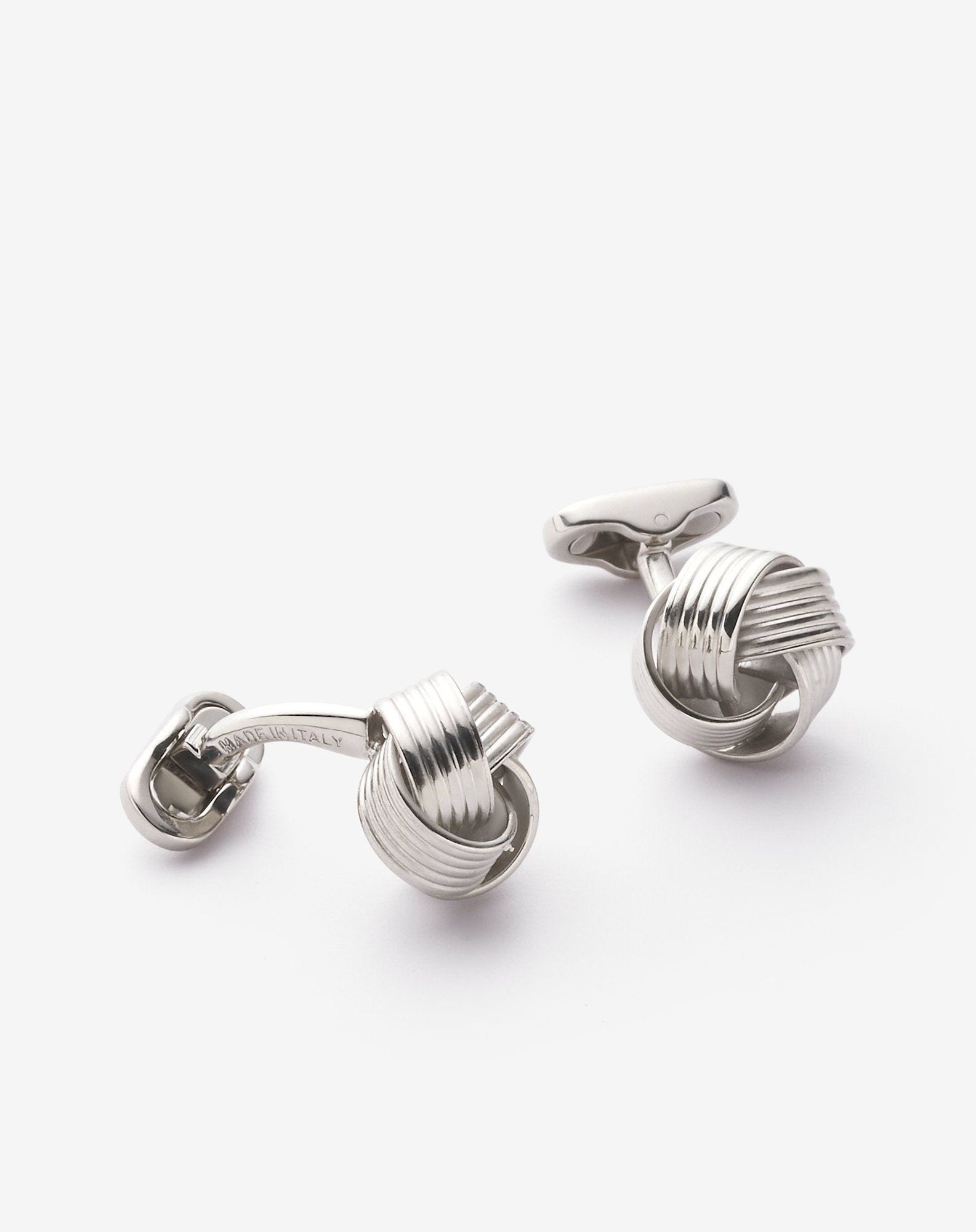 Silver-colored brass knot cufflinks - 2