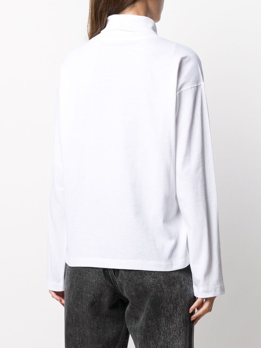 logo-embroidered roll neck top - 4