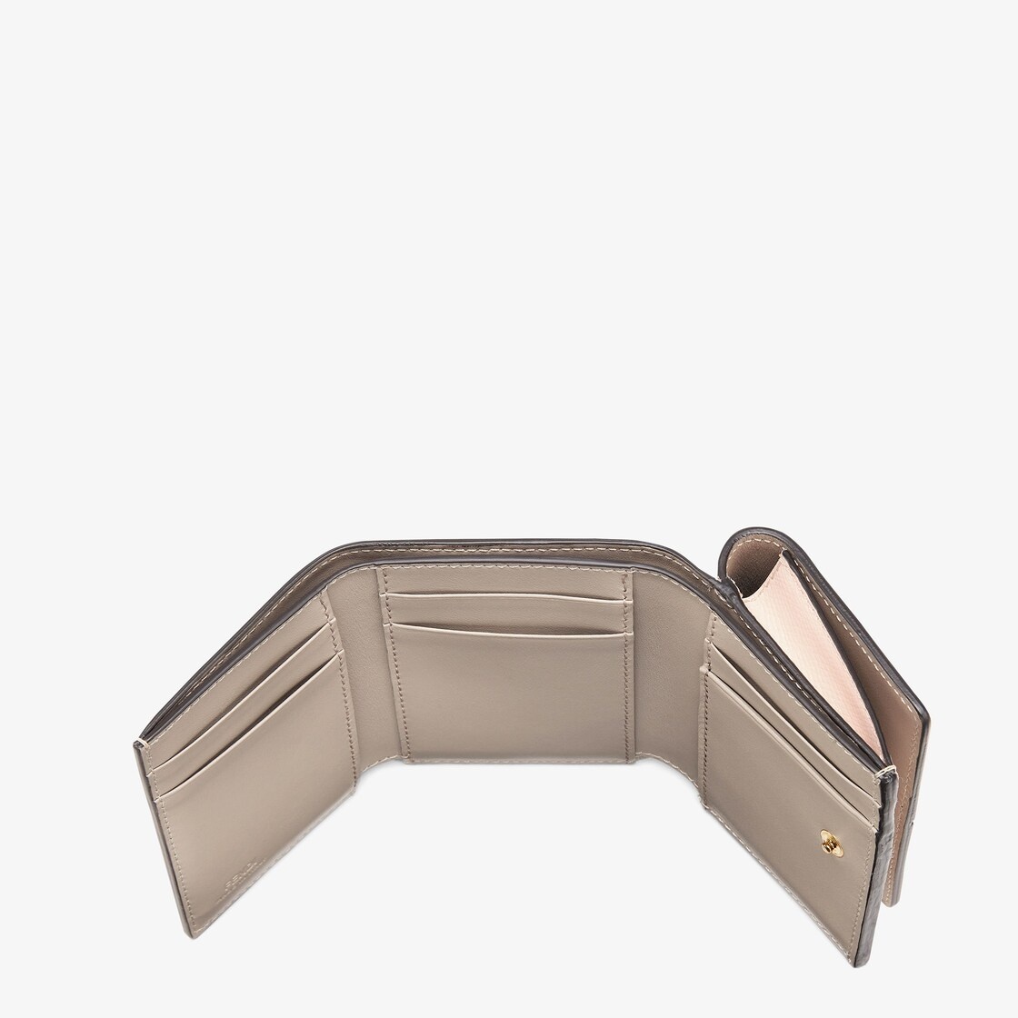 Fendi O’Lock medium tri-fold wallet. Divided into six card slots, a bill compartment and a coin pock - 4
