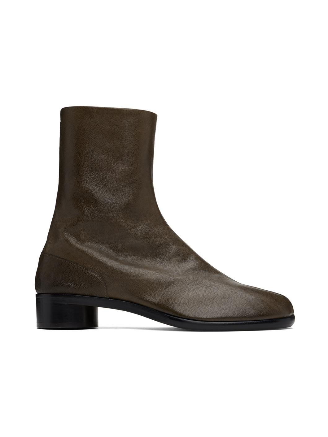 Brown Tabi Ankle Boots - 1