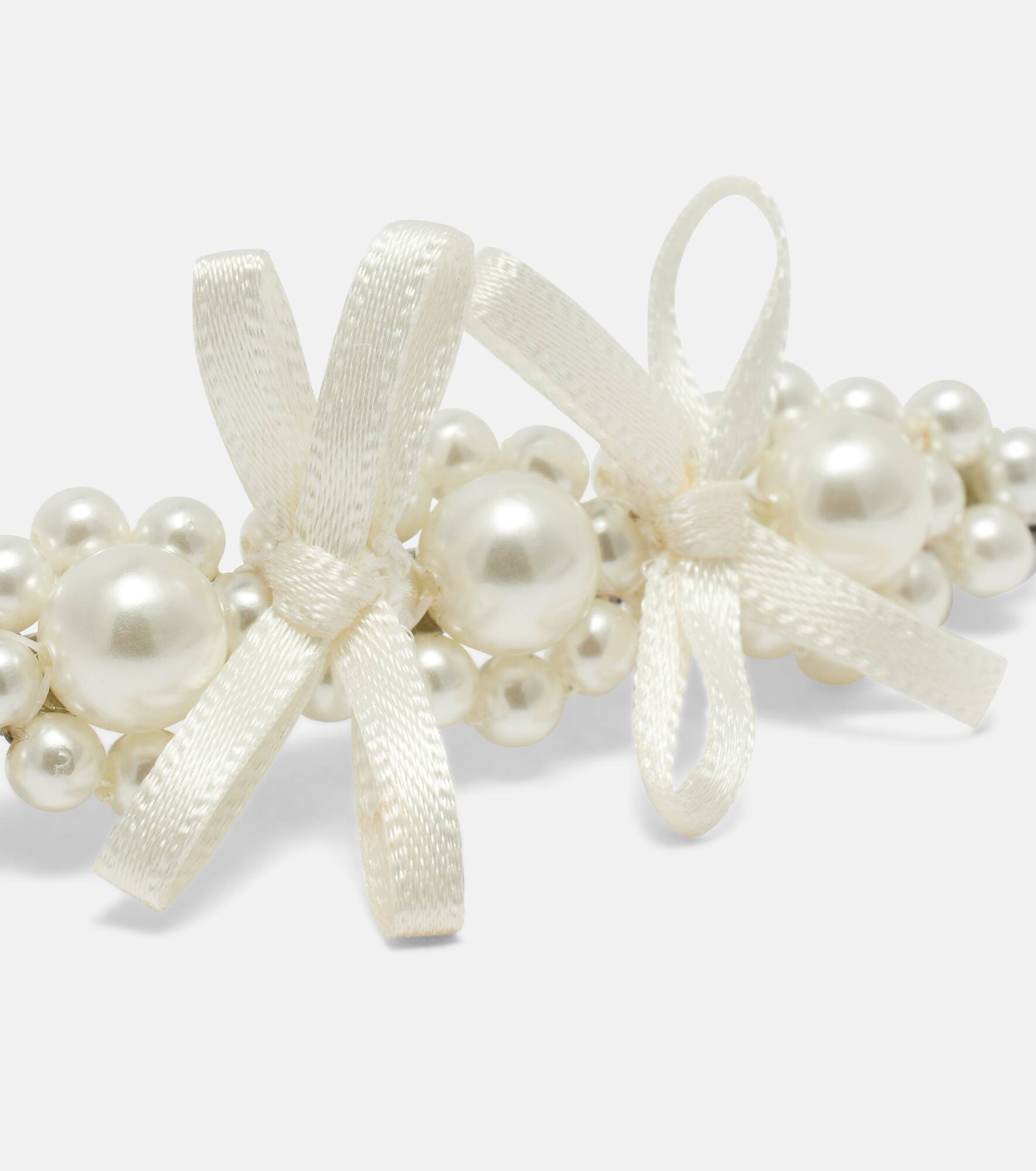 Faux pearl-embellished hair clip - 3
