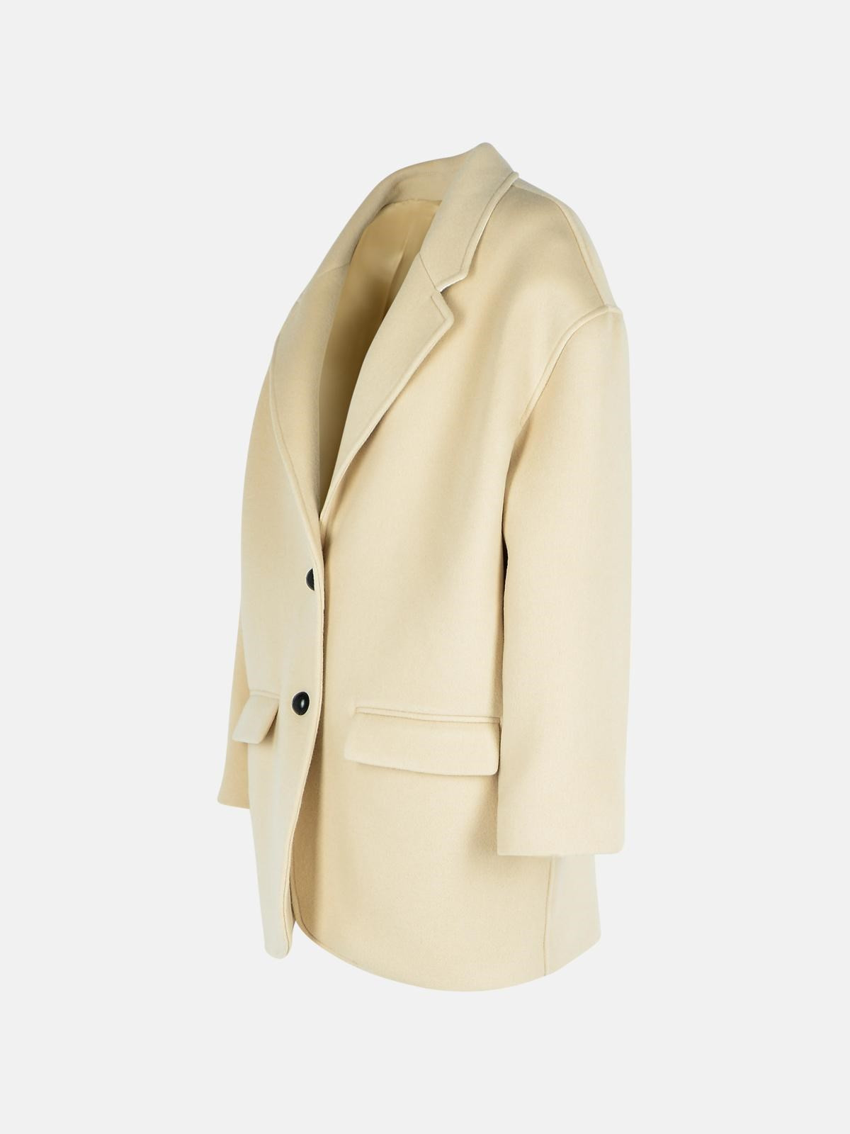 'CAMPBELLE' BEIGE VIRGIN WOOL BLEND COAT - 2
