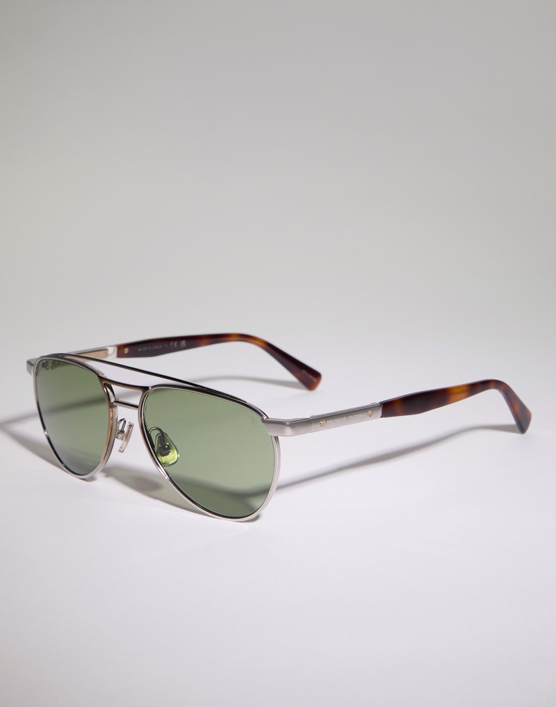 Brunello Cucinelli Sartorial Sunset titanium sunglasses outlook