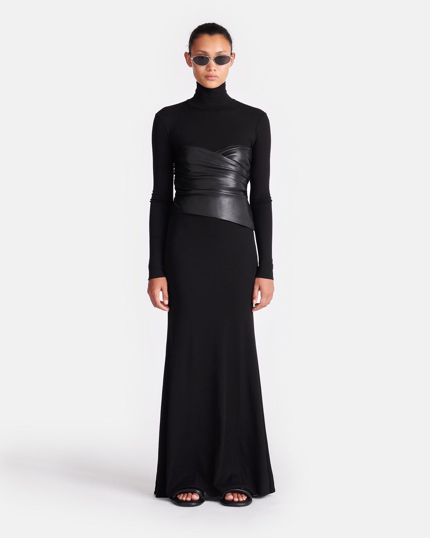 Mesh Jersey And Okobor™ Alt-Leather Maxi Dress - 2
