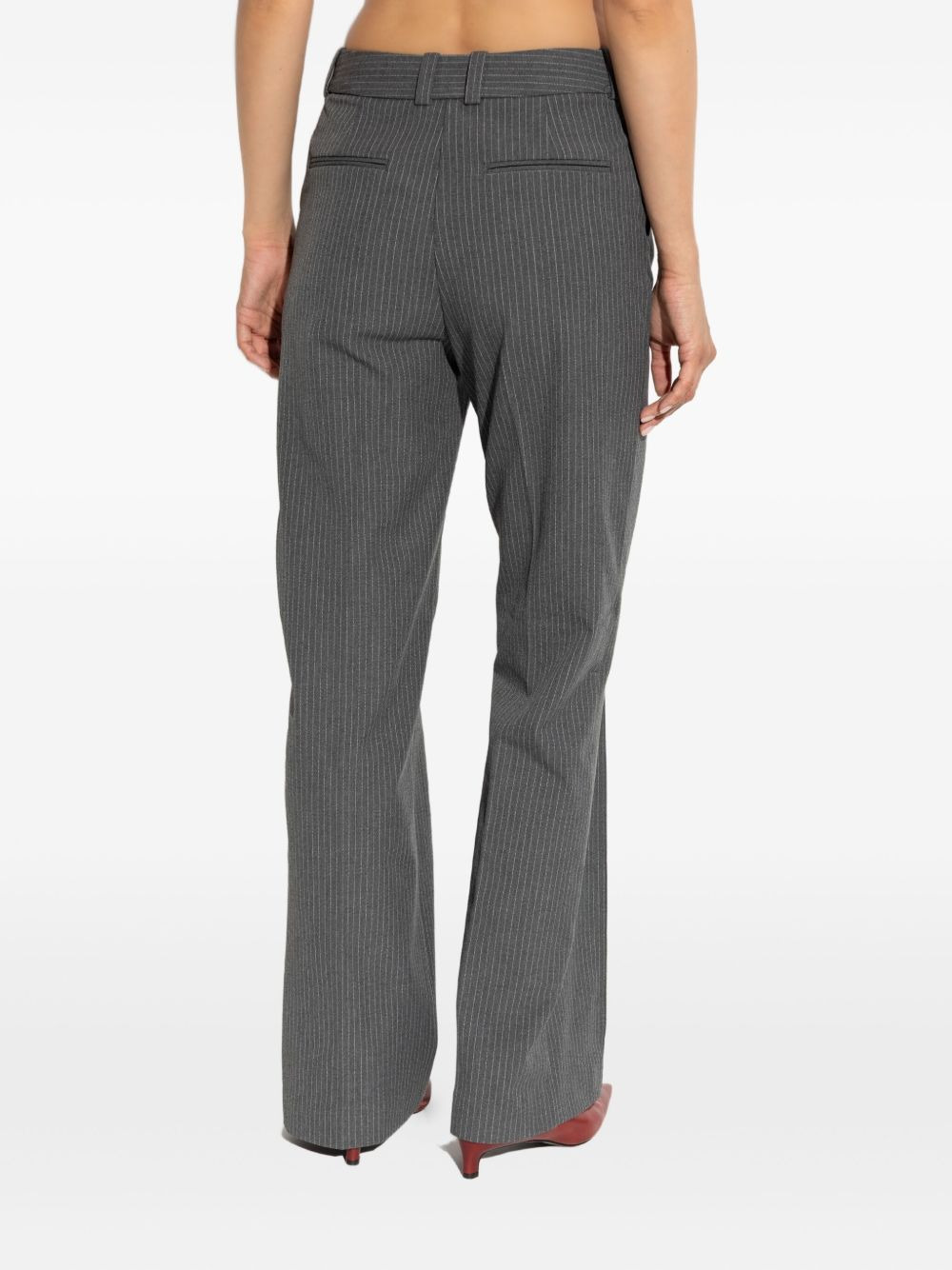 pinstripe pleated trousers - 4