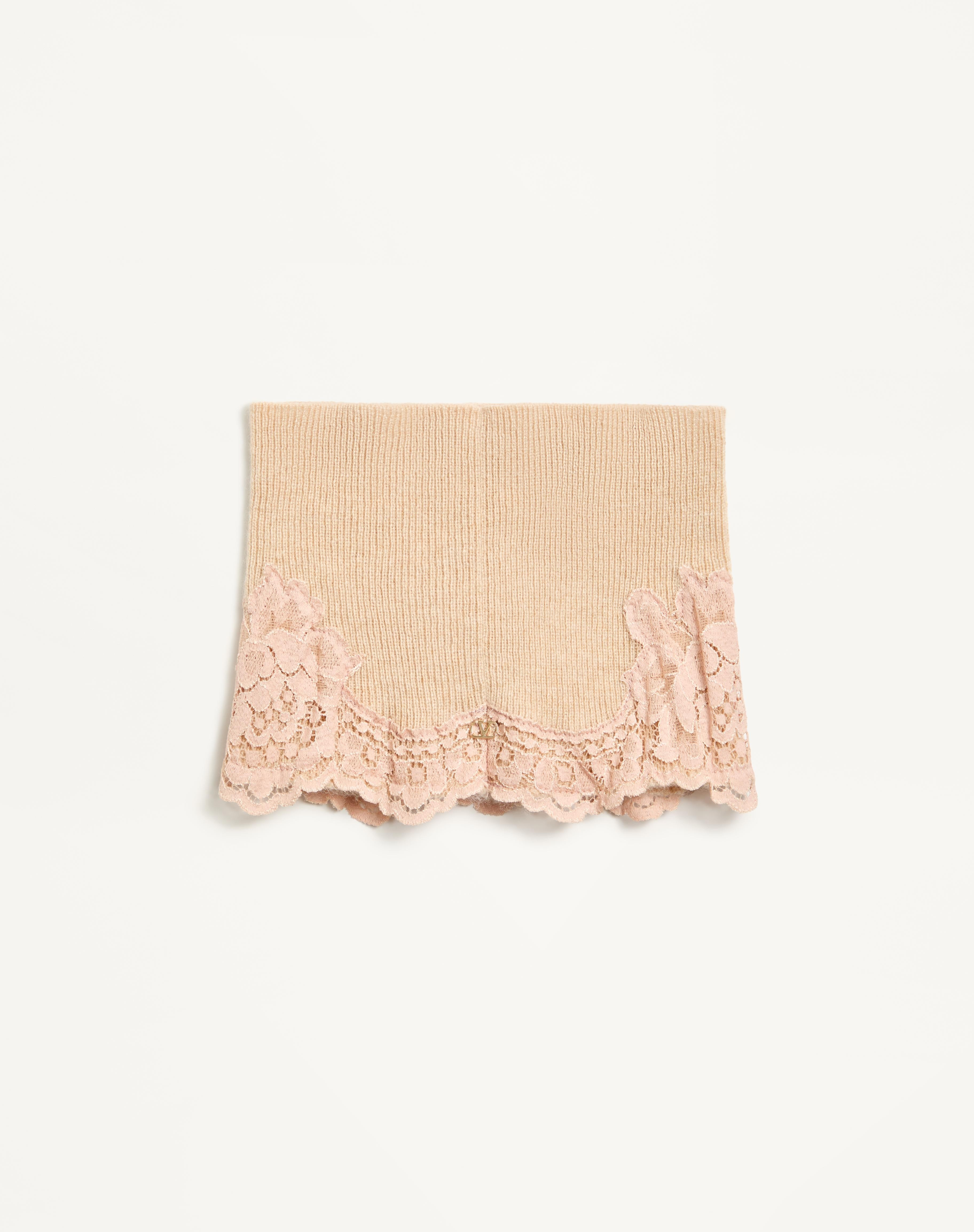 VLOGO SIGNATURE CASHMERE AND LACE HEADBAND - 3