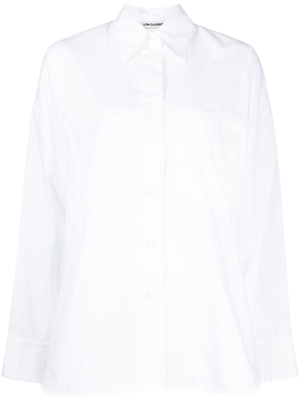 straight-point collar cotton shirt - 1