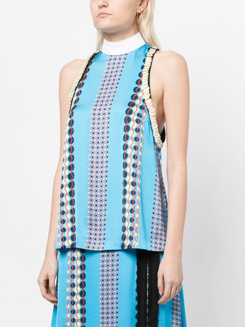 sleeveless satin printed top 3