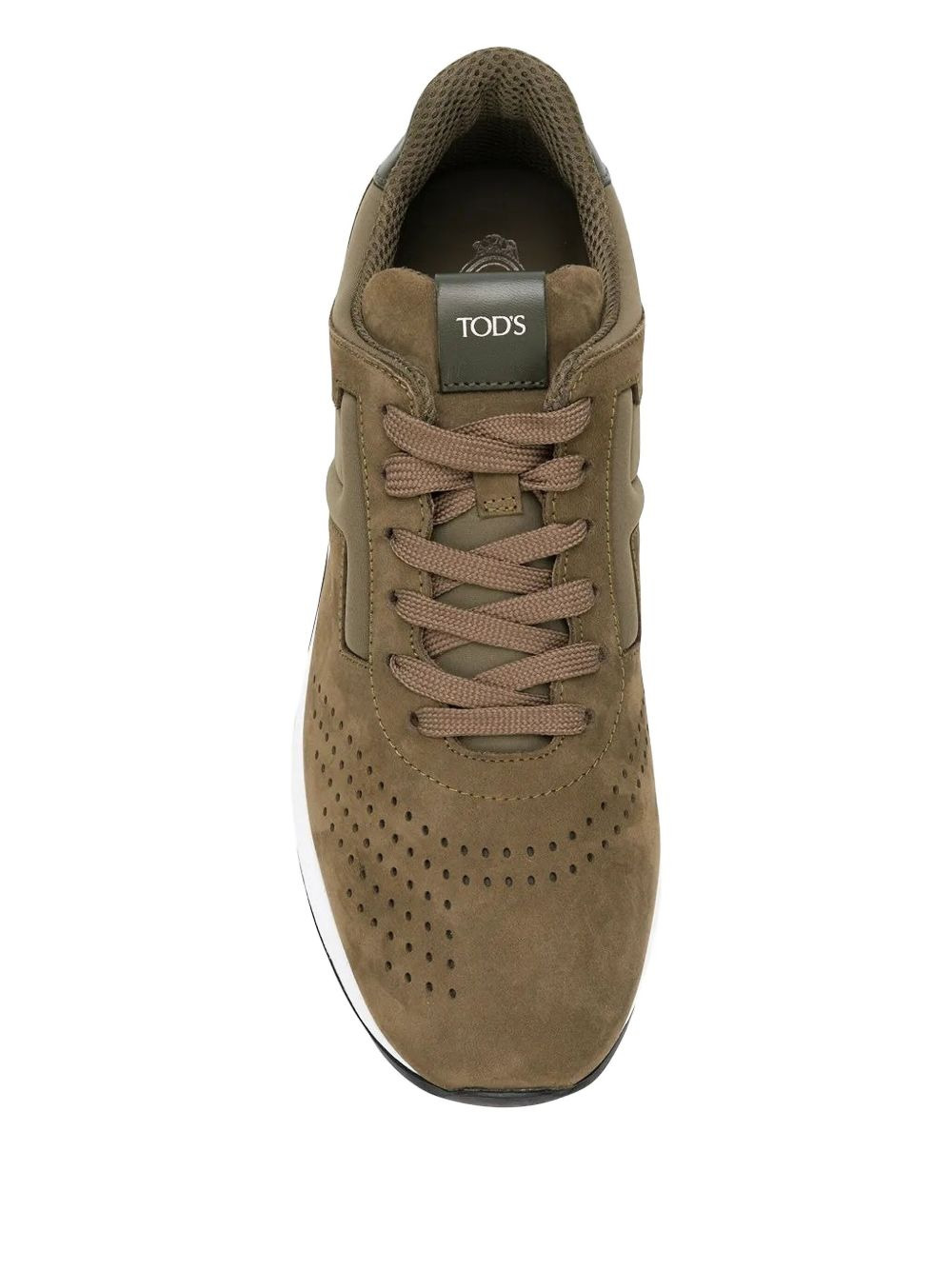 perforated lace-up sneakers - 3