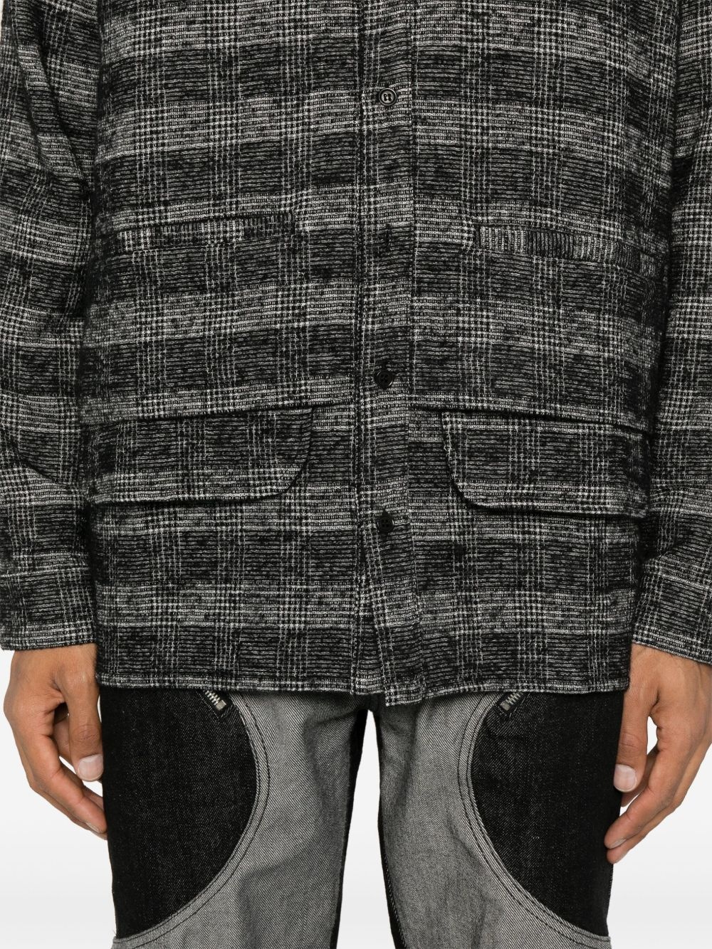 Ants check-pattern layered shirt - 5
