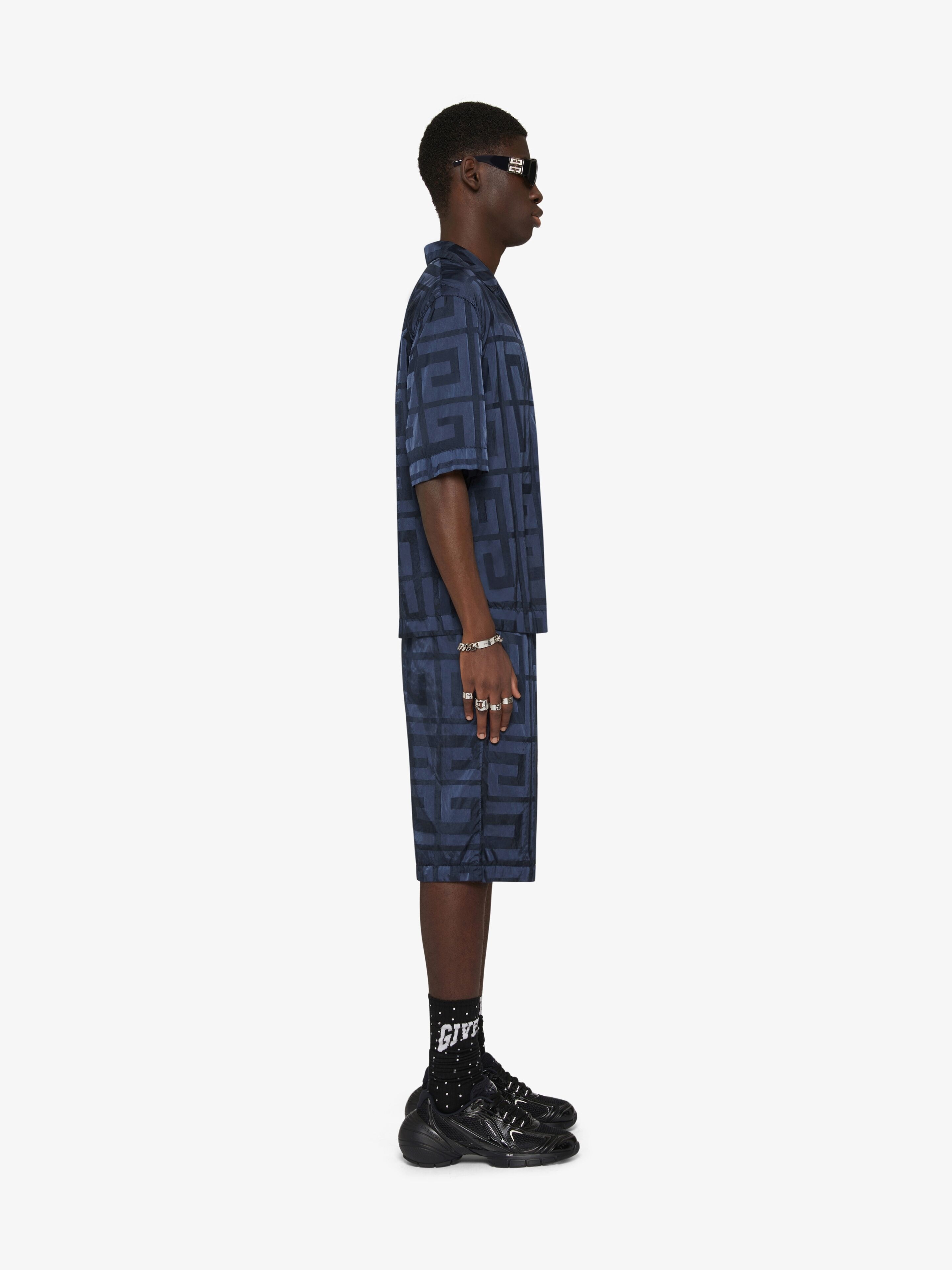 Givenchy 4G BOXY FIT SHINY HAWAIIAN SHIRT | REVERSIBLE