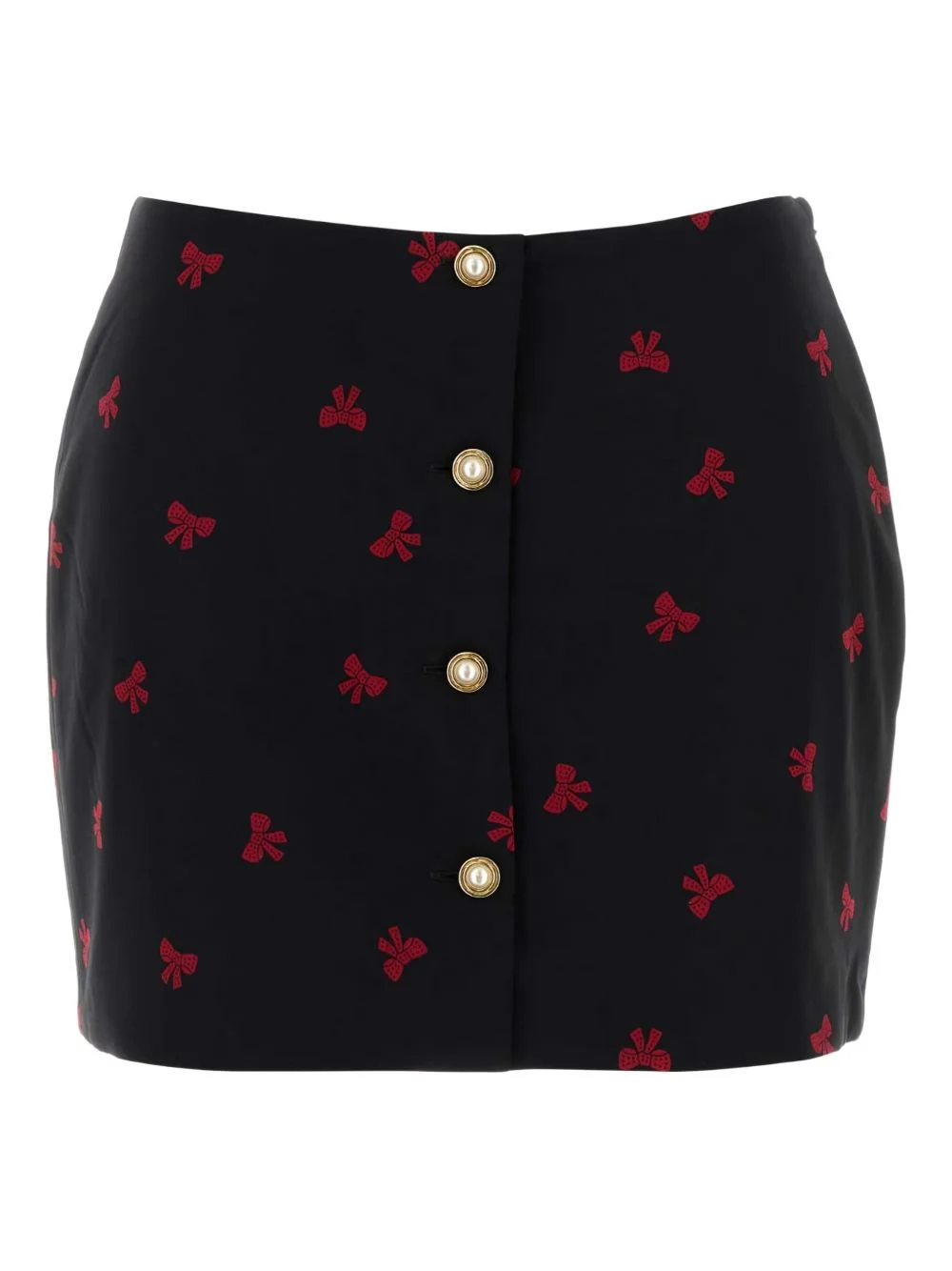 bow-print button skirt - 1