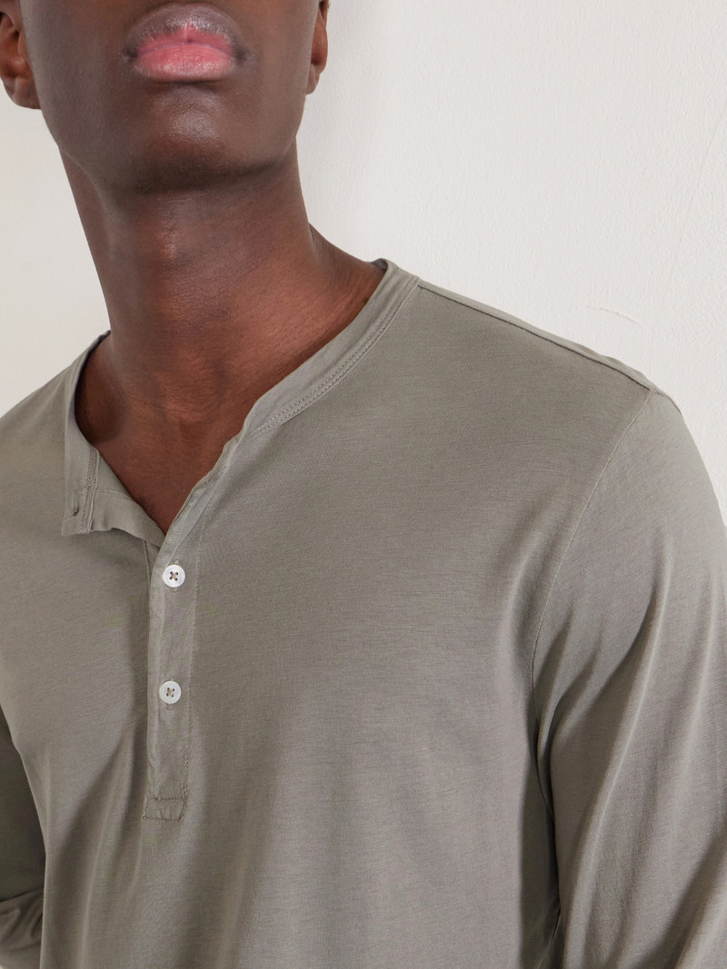 Garment-Dyed Lyocell and Cotton-Blend Jersey Henley Shirt 5