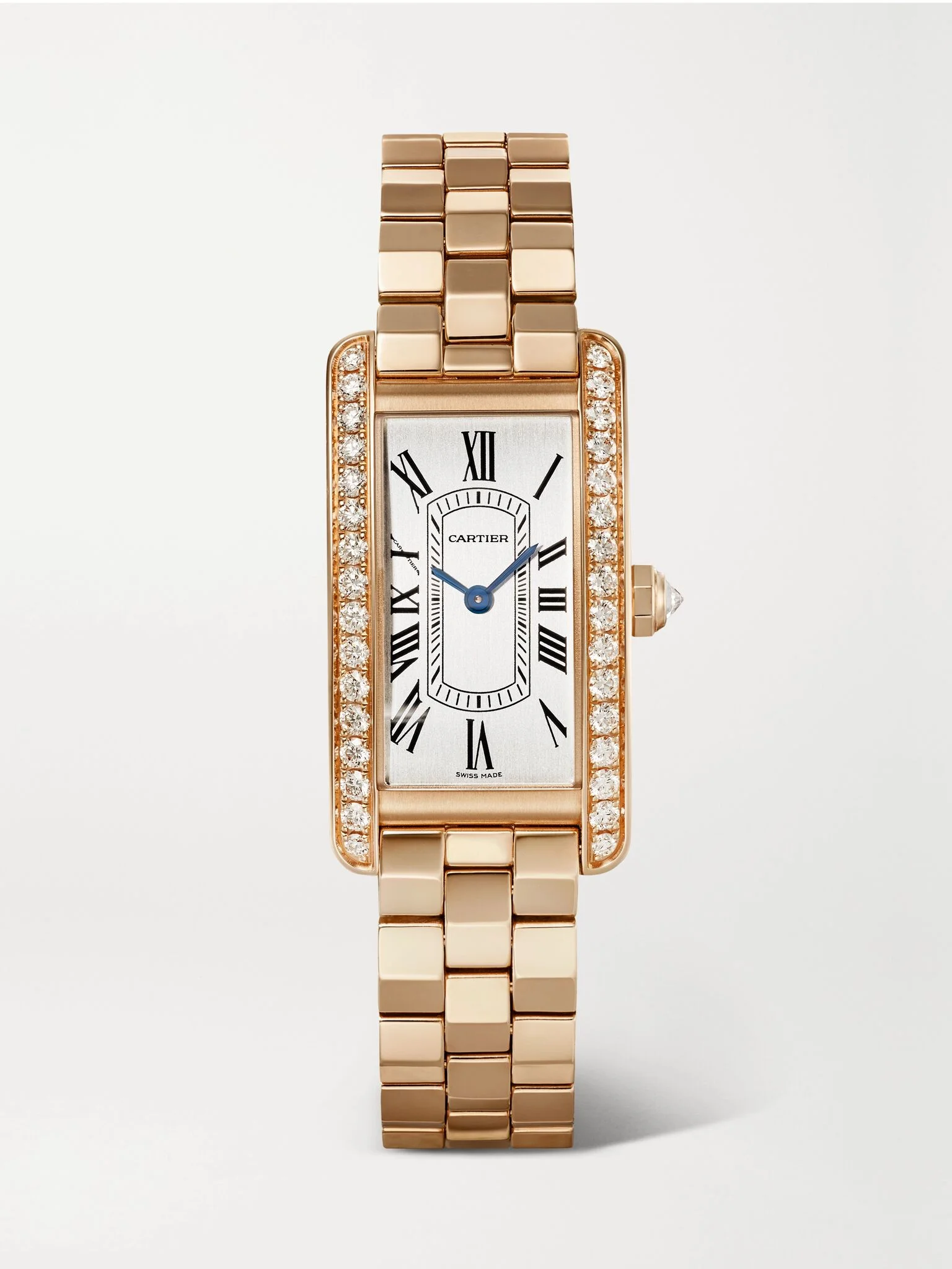 Tank Américaine small 18-karat rose gold diamond watch White - 1