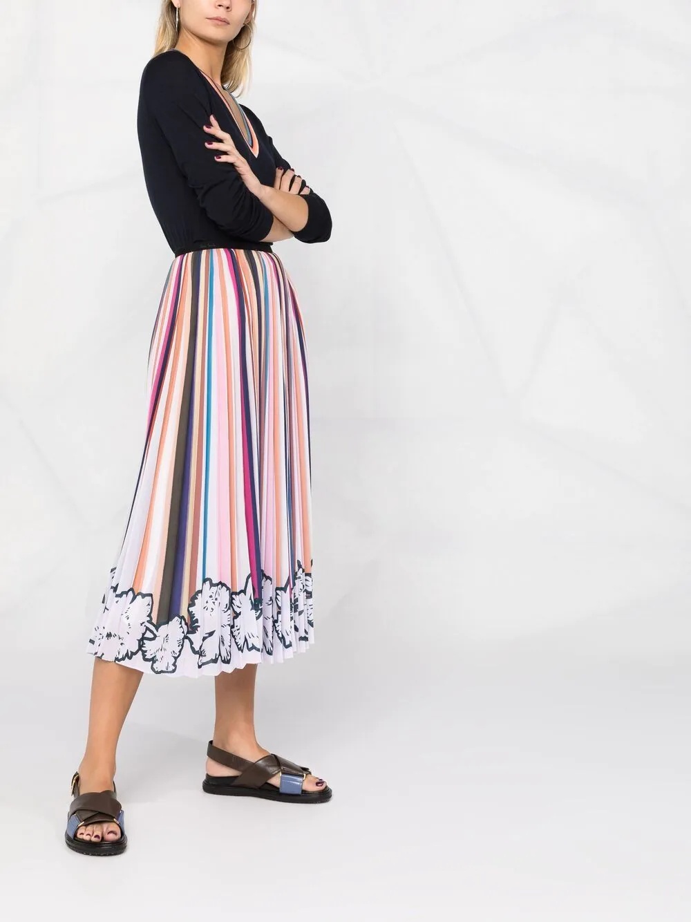 striped midi skirt - 4