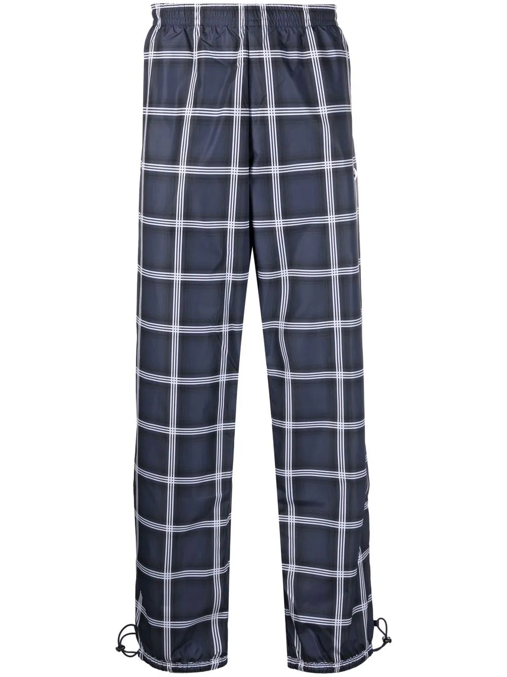 grid straight-leg trousers - 1