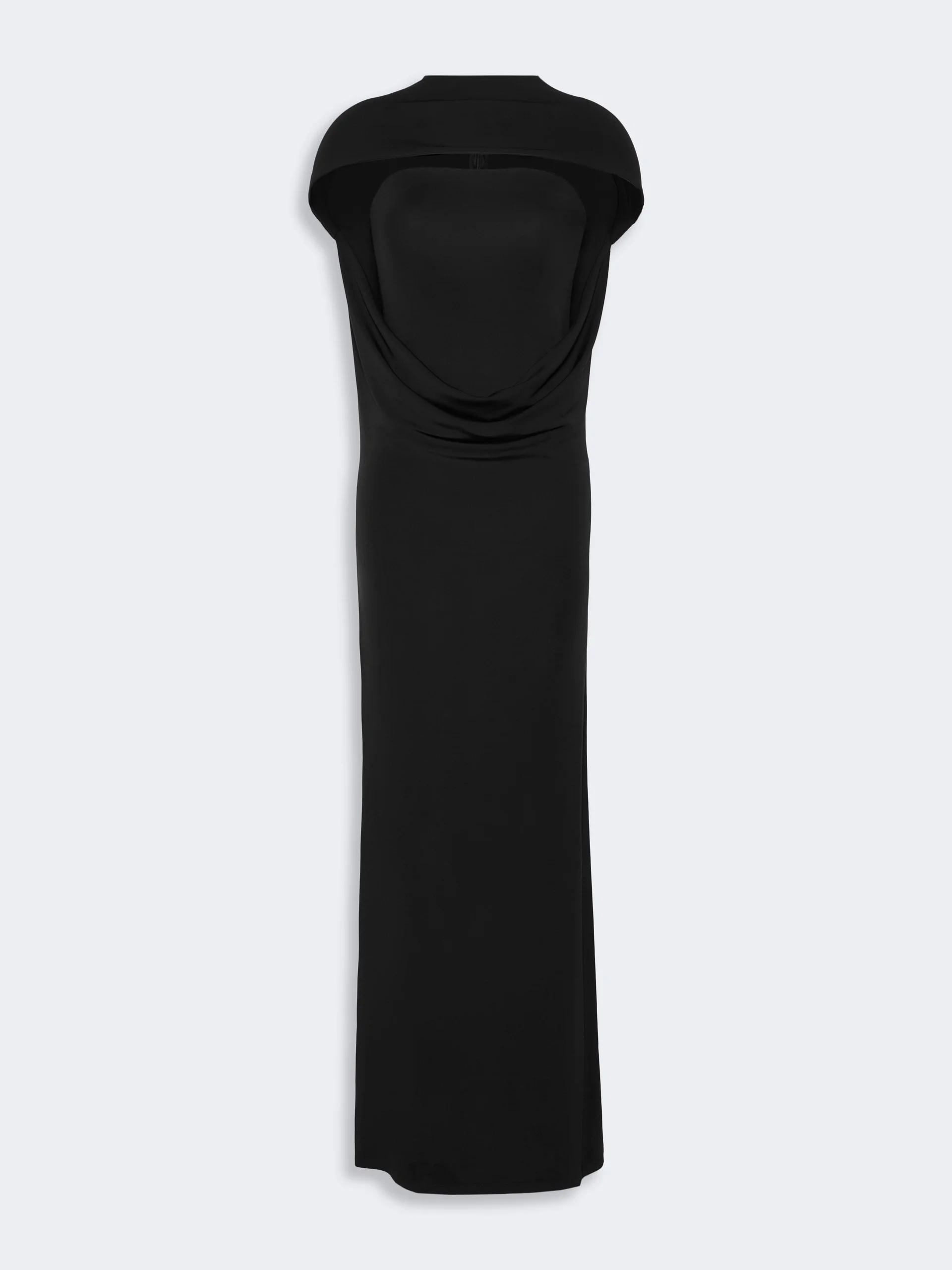 MAMBO Stretch viscose organzine two-piece dress - BLACK - 1