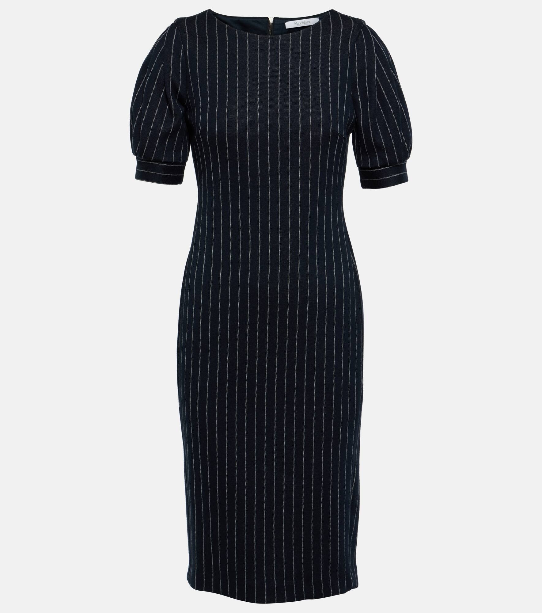 Tunica striped cotton-blend midi dress - 1