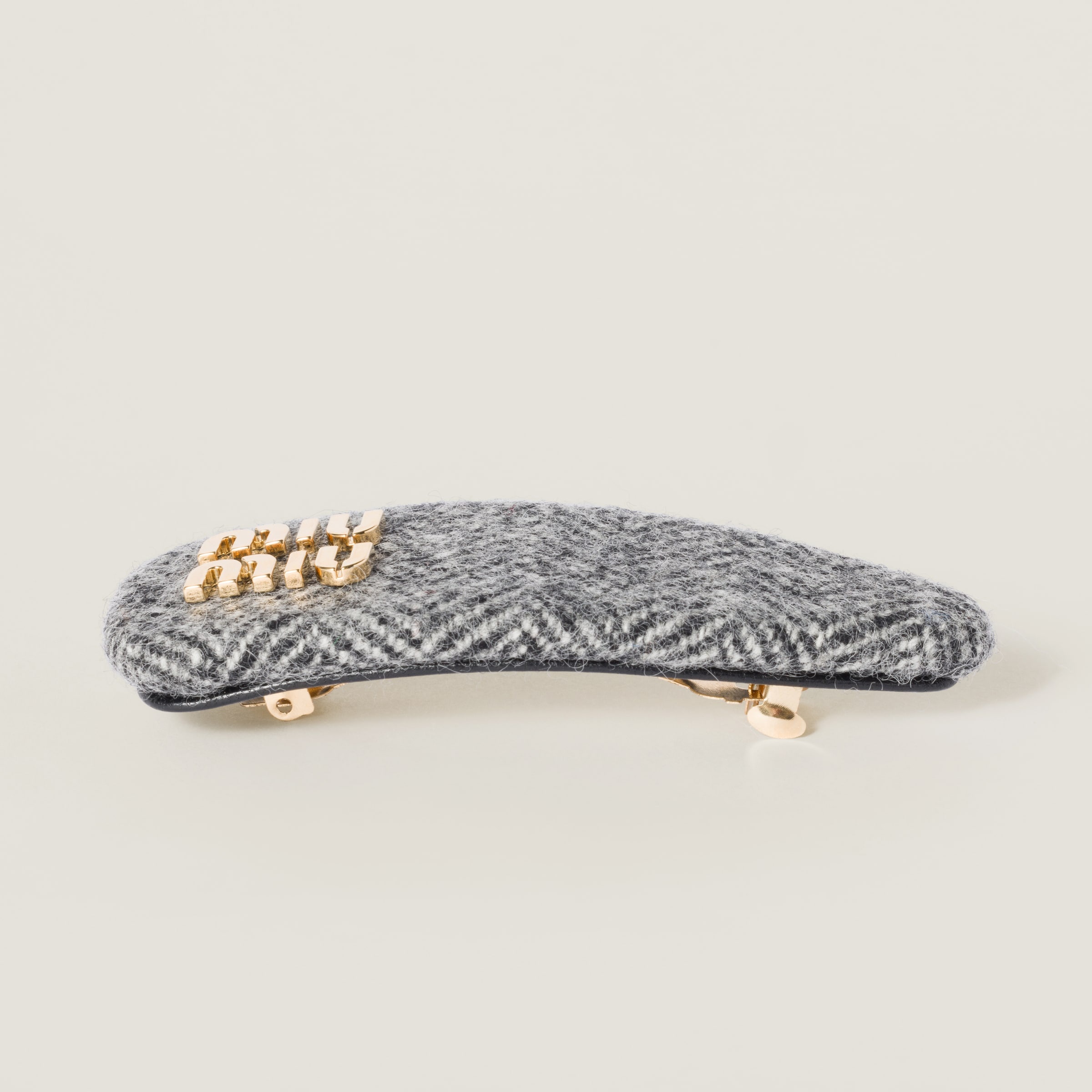 Chevron wool hair clip - 2