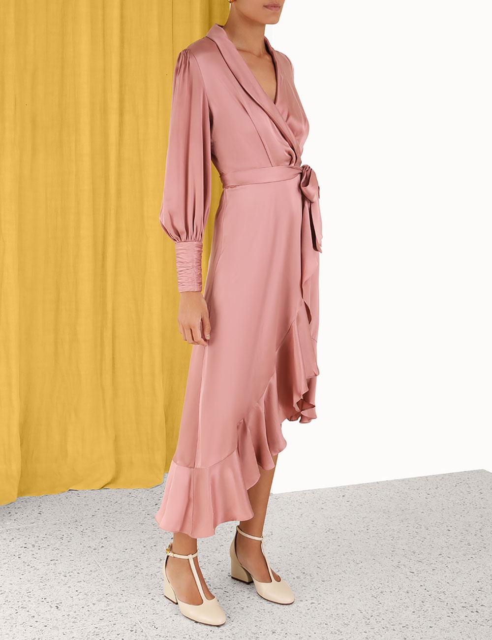 SILK WRAP MIDI DRESS - 3