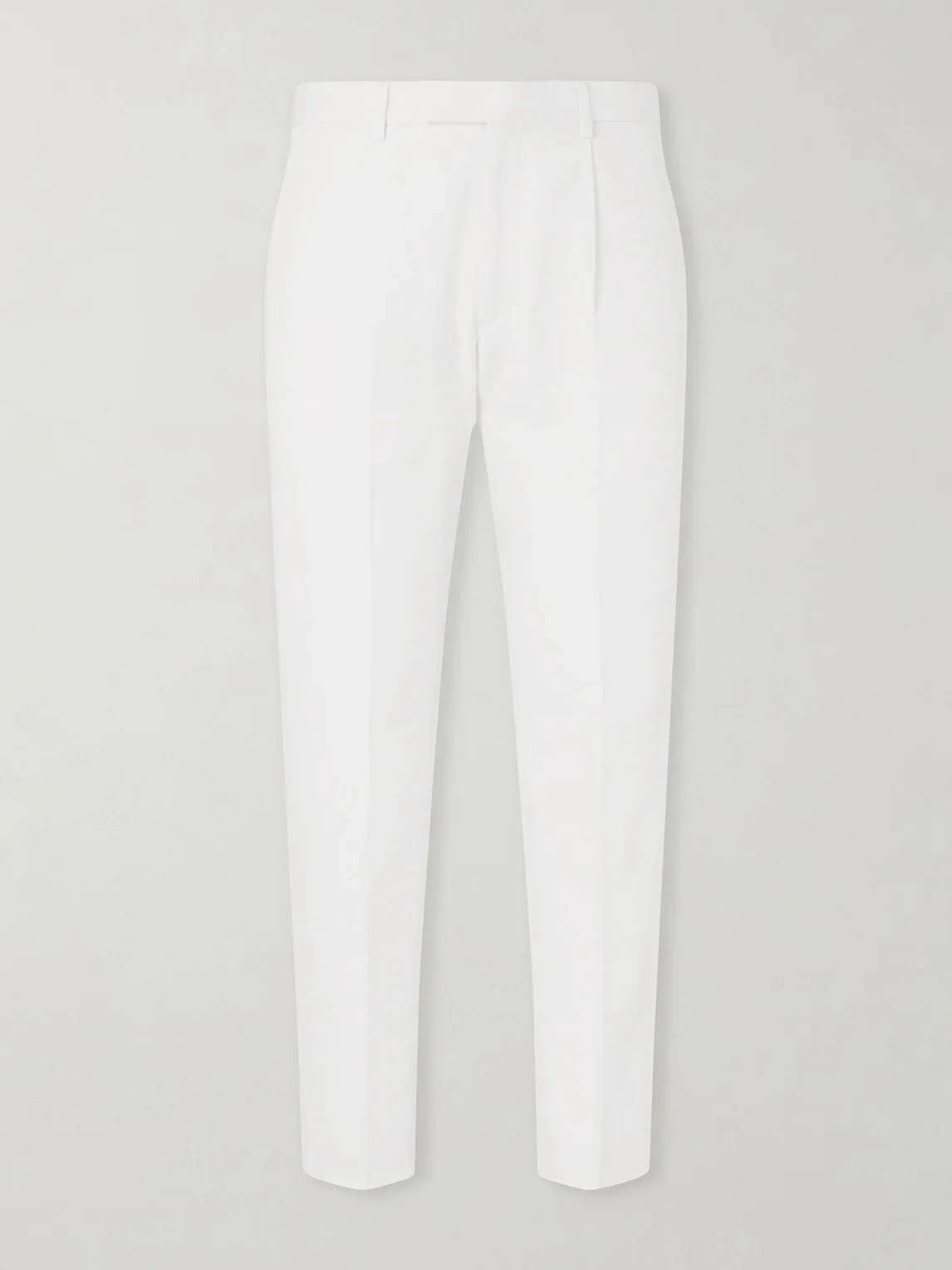 Pleated Cotton and Linen-Blend Trousers - 1