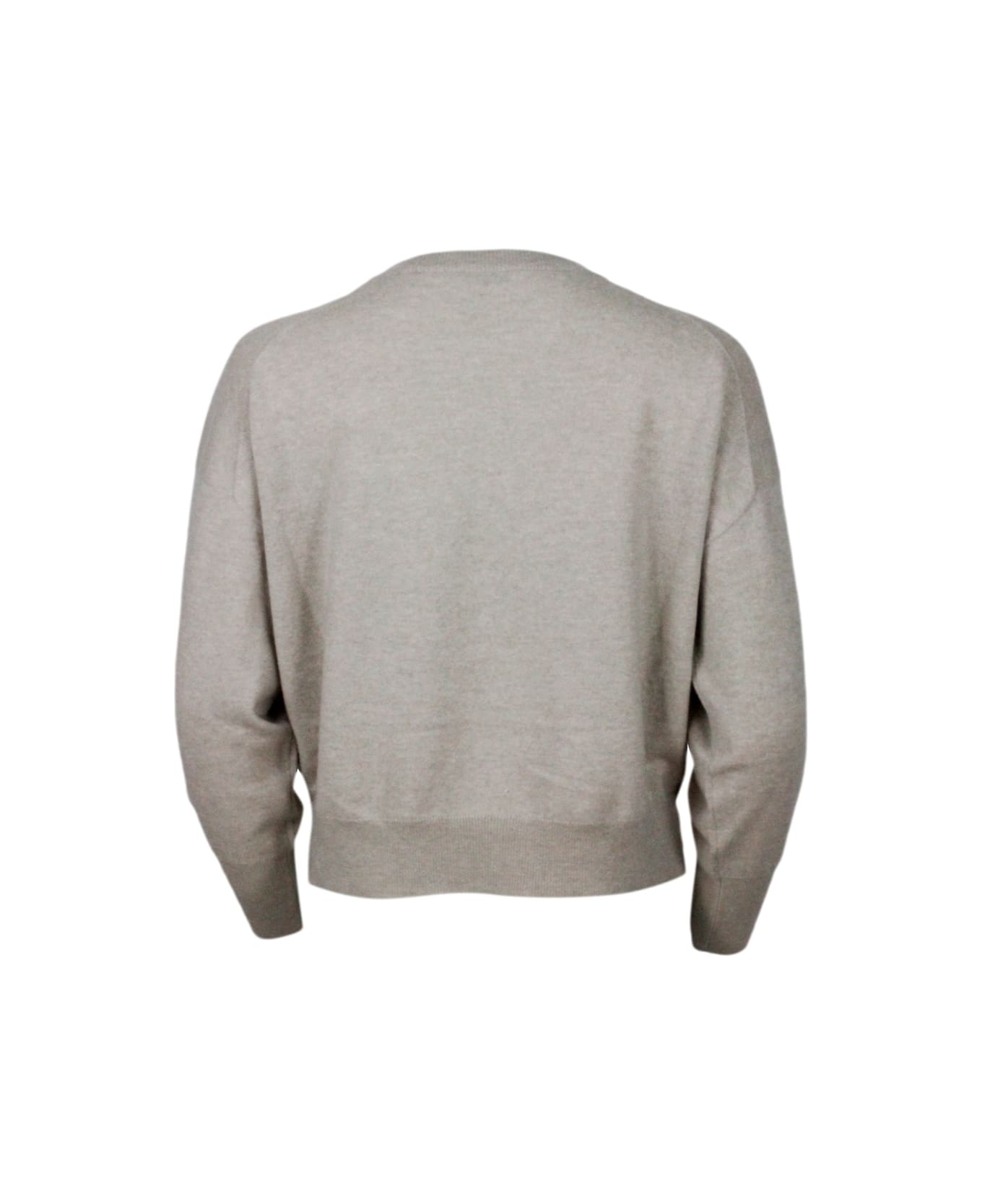 Long-sleeved Crewneck Sweater In Fine Cashmere - 3