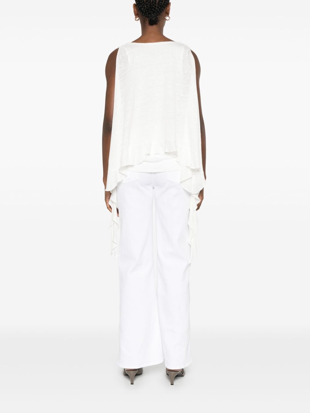 ruffle-detail tank top - 4