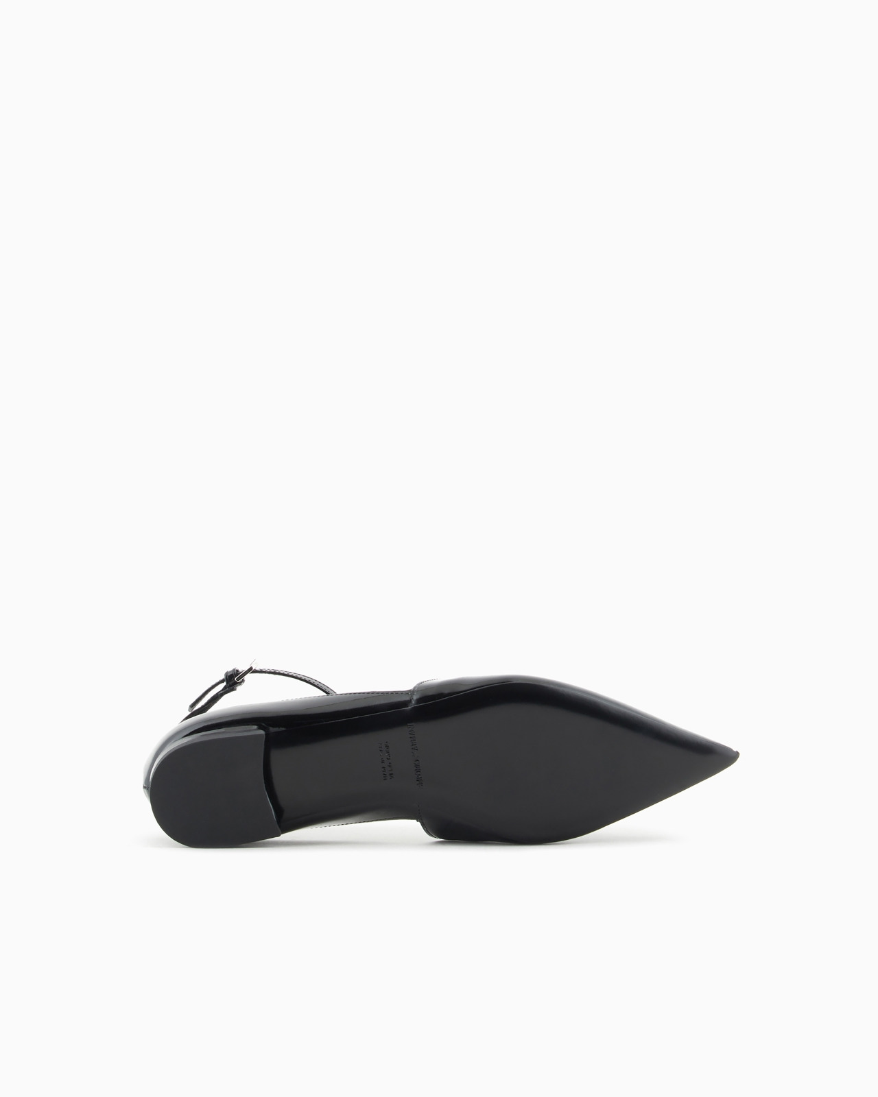 Patent-leather pointed-toe ballerinas with a strap and piercing - 6
