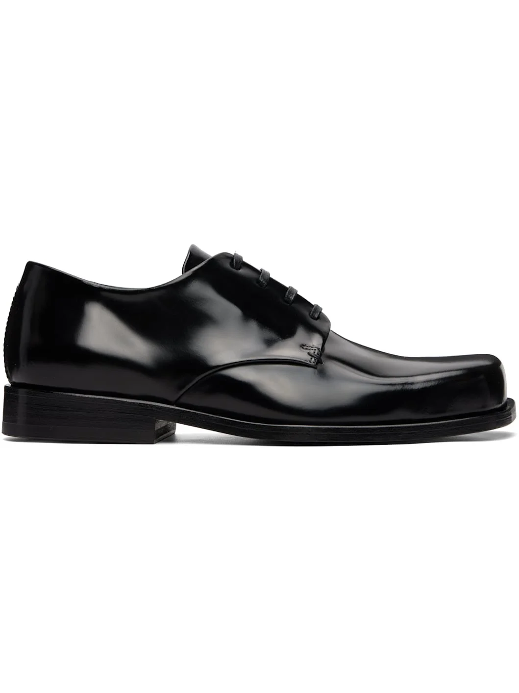 Black Calfskin Leather Derbys - 1