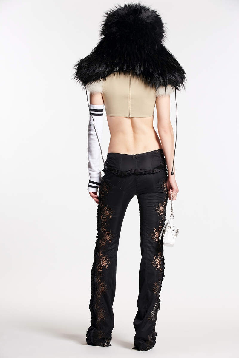 GOTH LACE TRIMMED PANTS - 3