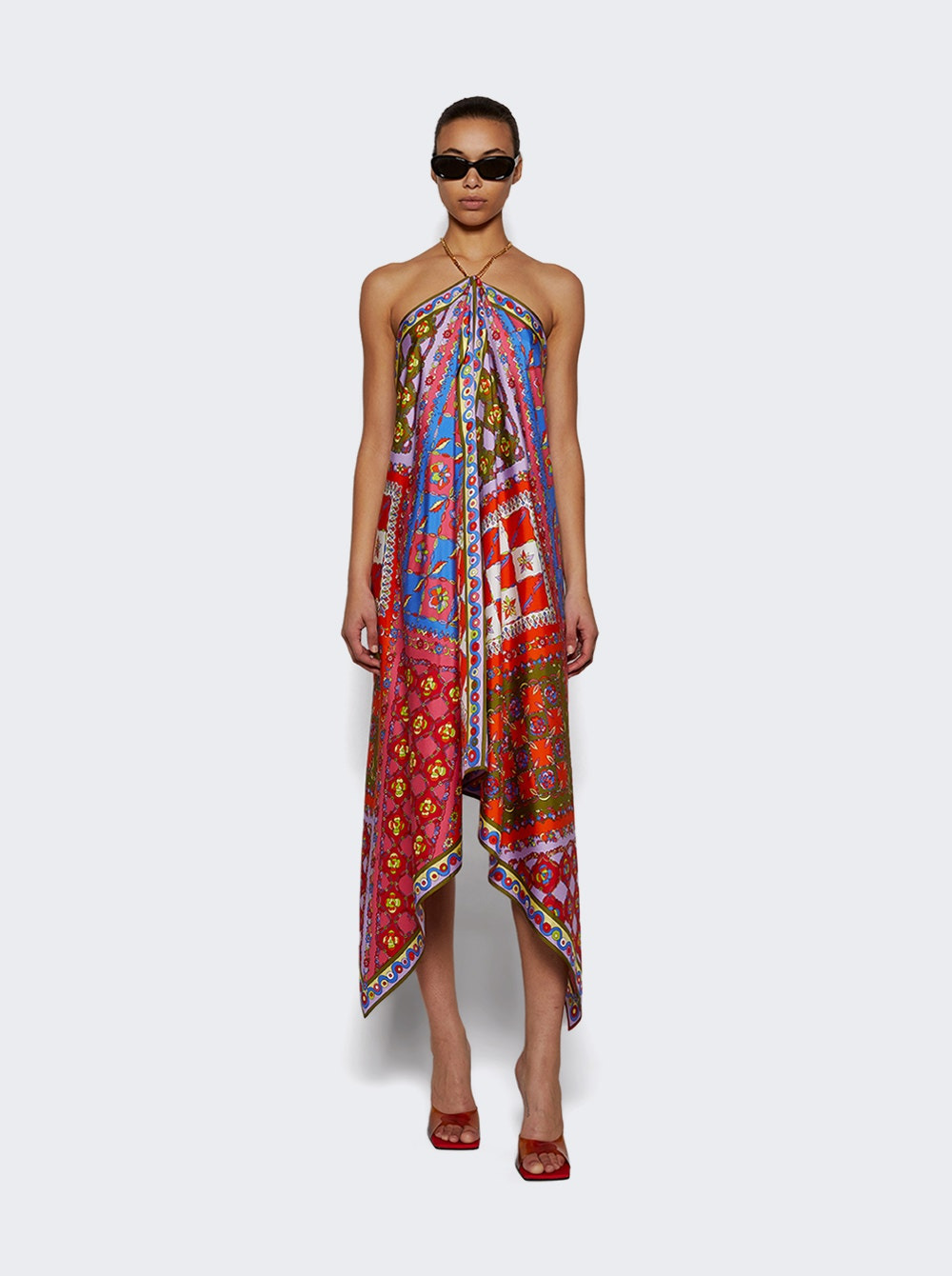 Festa-print Silk Twill Dress Multicolor - 2