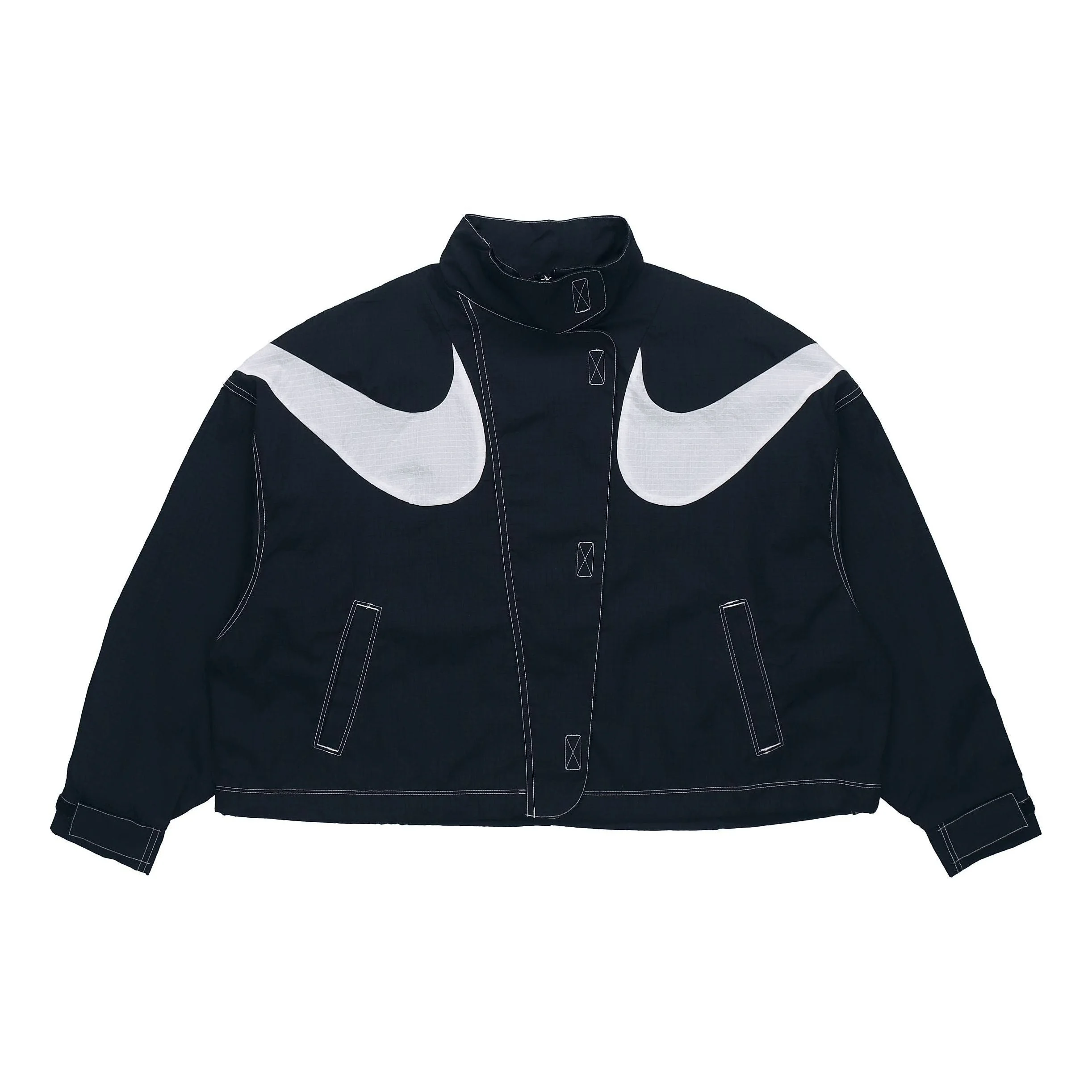 (WMNS) Nike Sportswear Swoosh Sports Stand Collar Woven Jacket Autumn Black DD5585-010 - 1