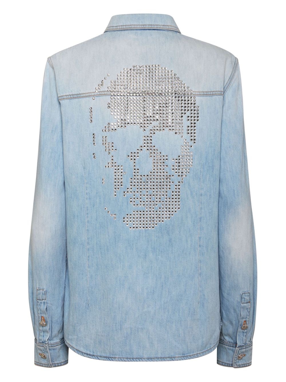 crystal-embellished denim shirt - 2