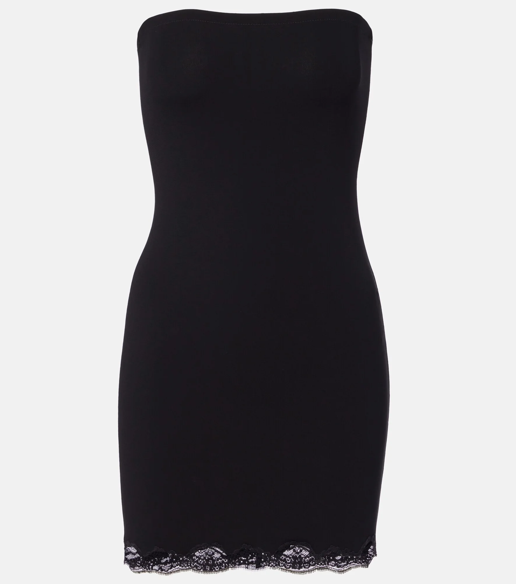 Lace-trimmed jersey minidress - 1