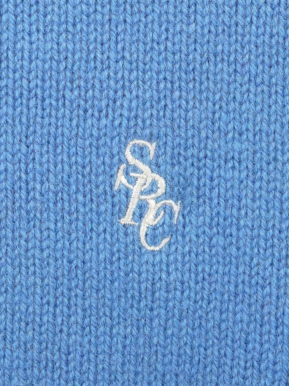 embroidered-logo fine-knit sweater - 4