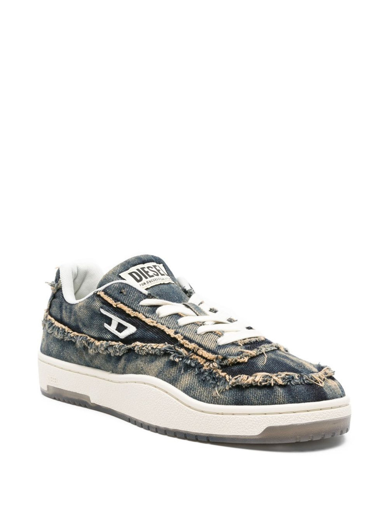 Diesel frayed denim sneakers outlook