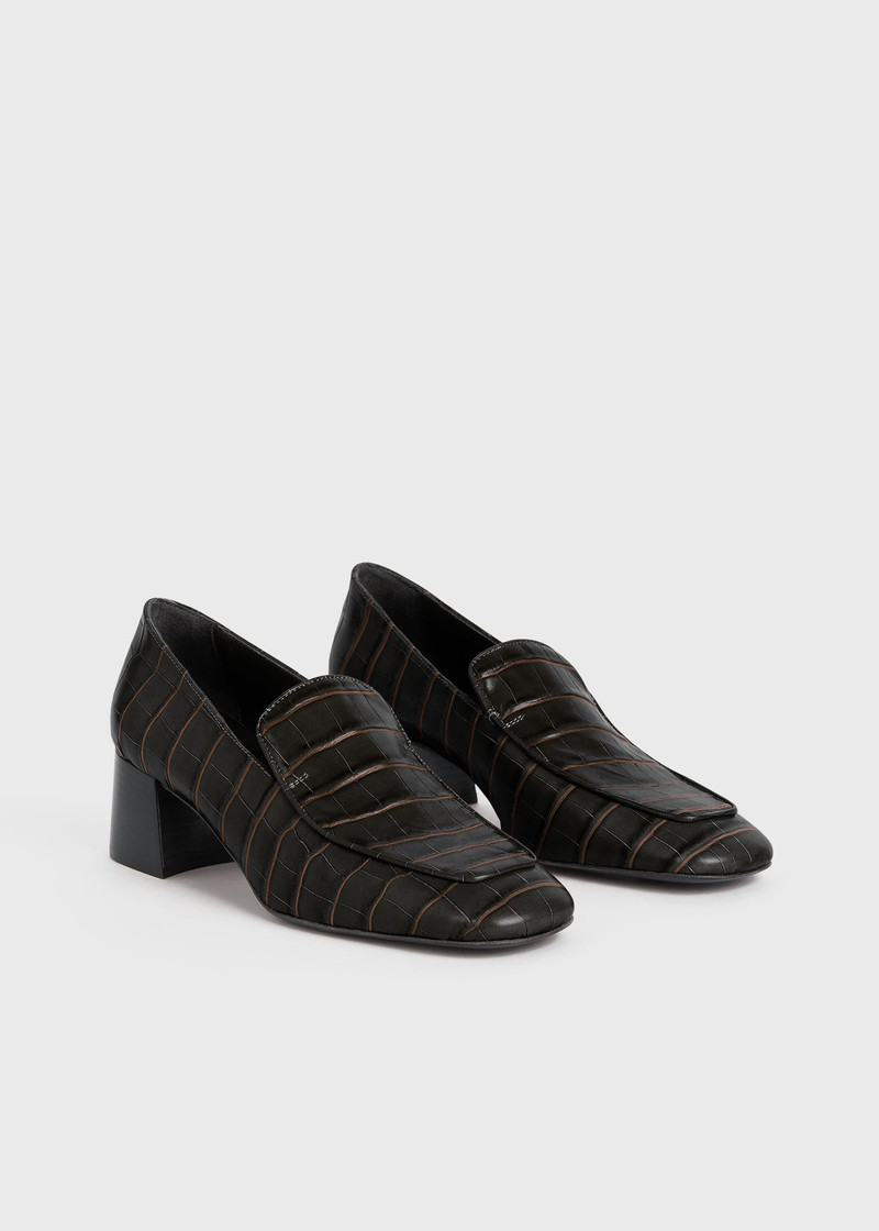 Block-heel pumps dark brown 7
