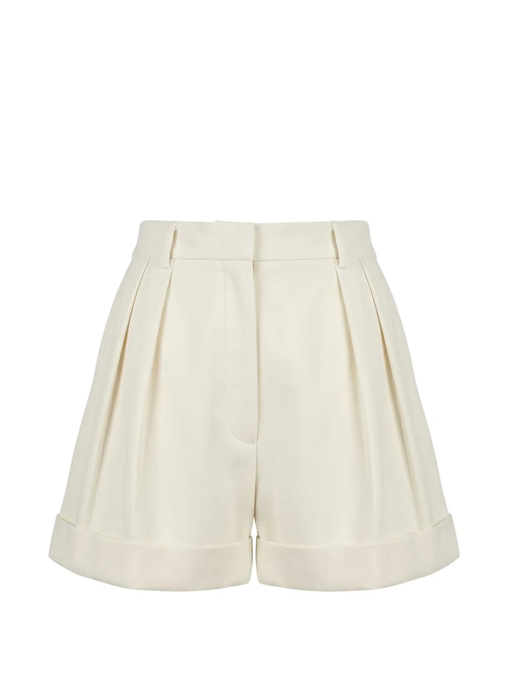 pleated turn-up cuff shorts - 1
