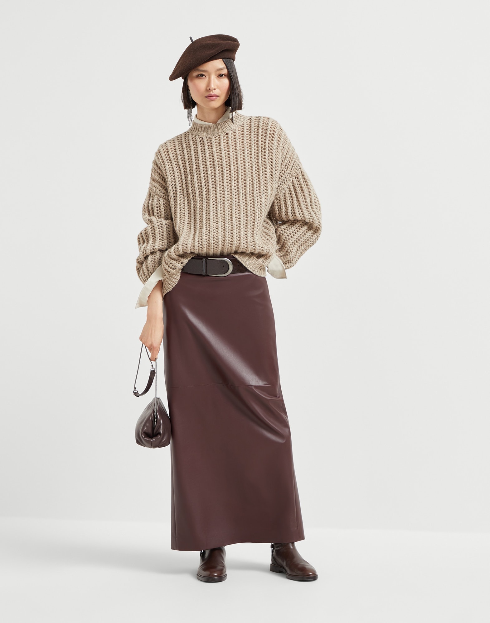 Openwork rib sweater in cashmere Feather yarn - 5
