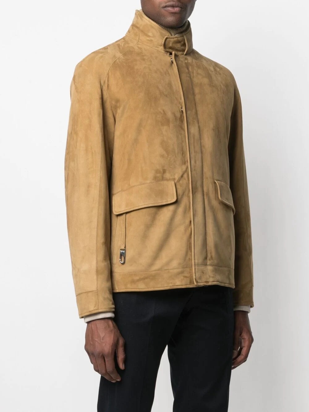 single-breasted suede jacket - 3