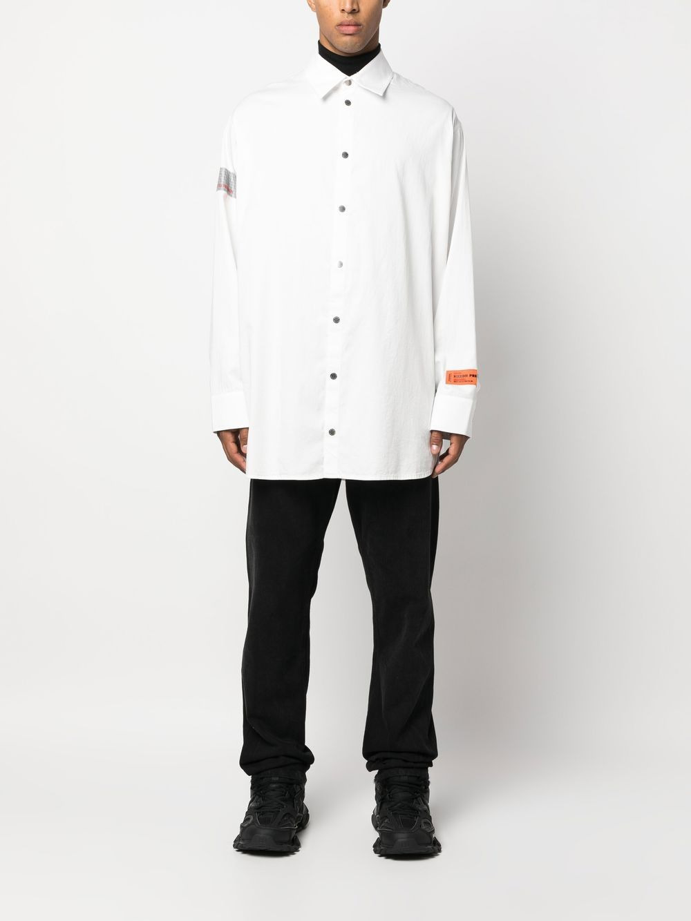 stripe-detail popeline shirt - 3