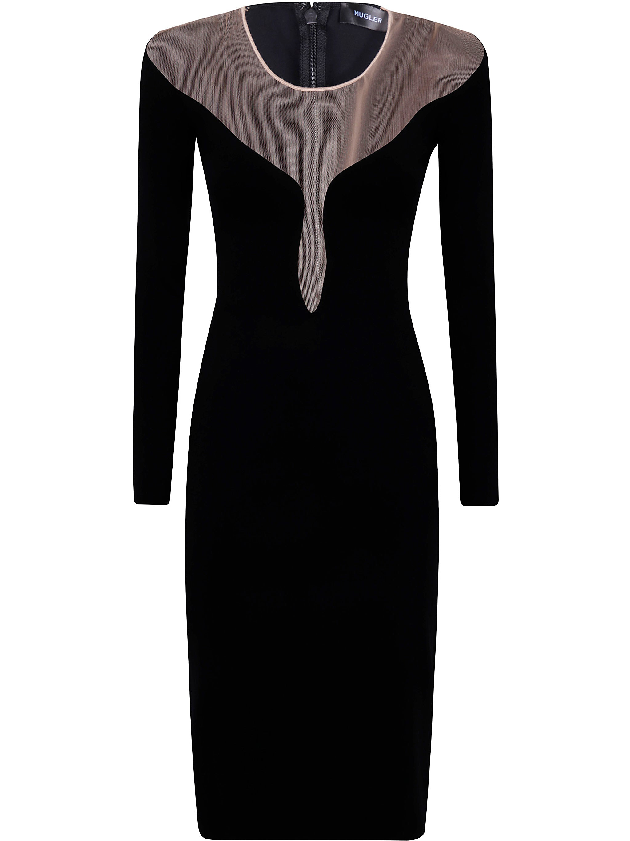 Mugler Women Deep Neck Fit Midi Dress - 6
