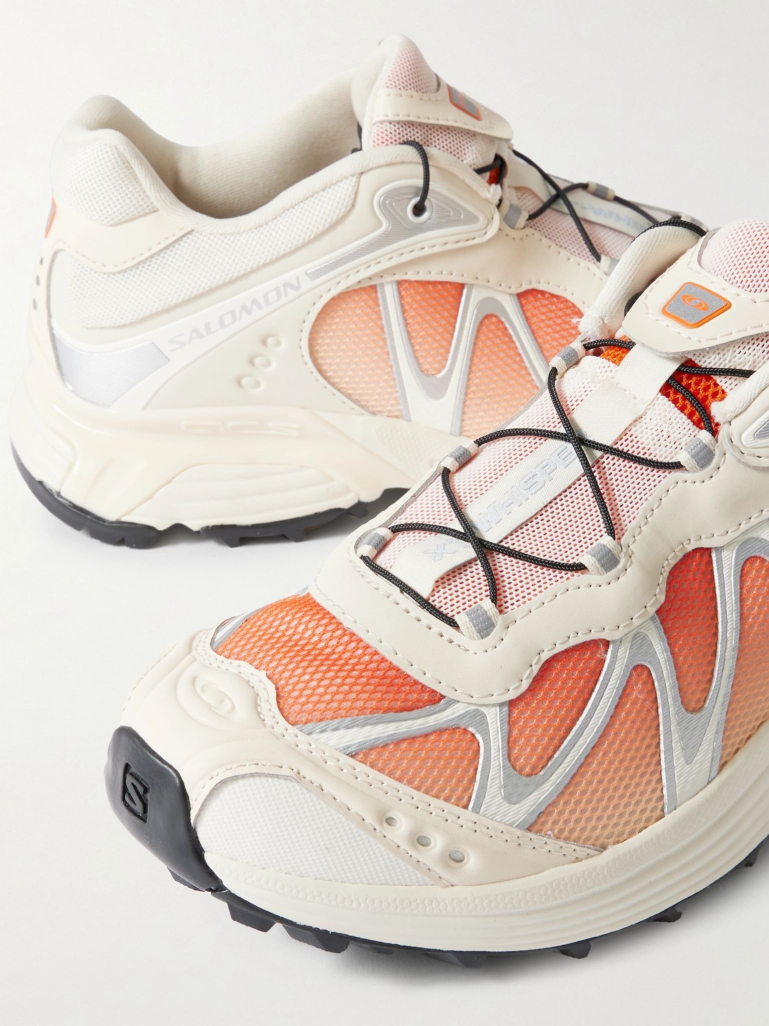 XT-Whisper rubber-trimmed ombré mesh sneakers Cream - 4