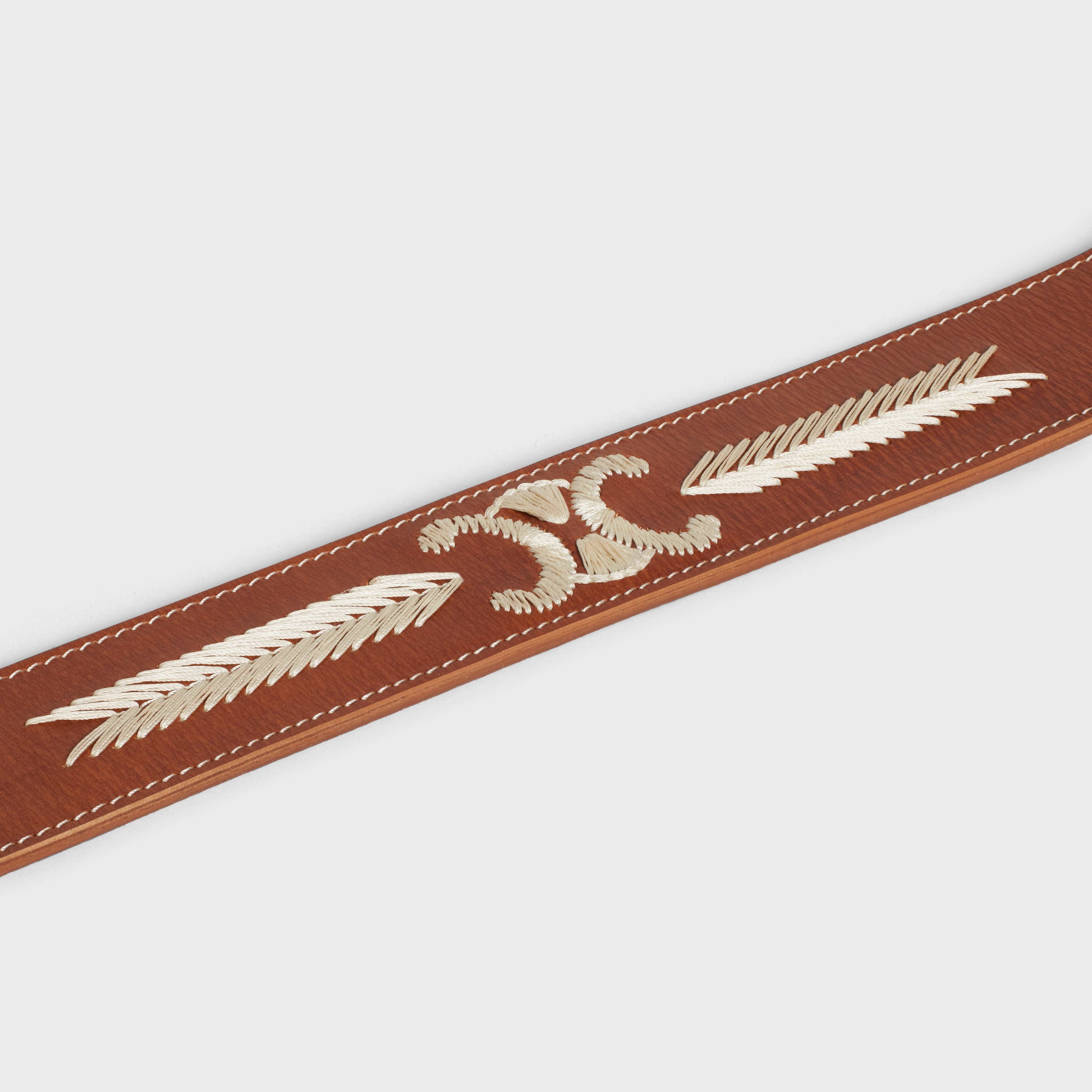 LARGE WESTERN BELT in VINTAGE CALFSKIN WITH TRIOMPHE EMBROIDERY - 4