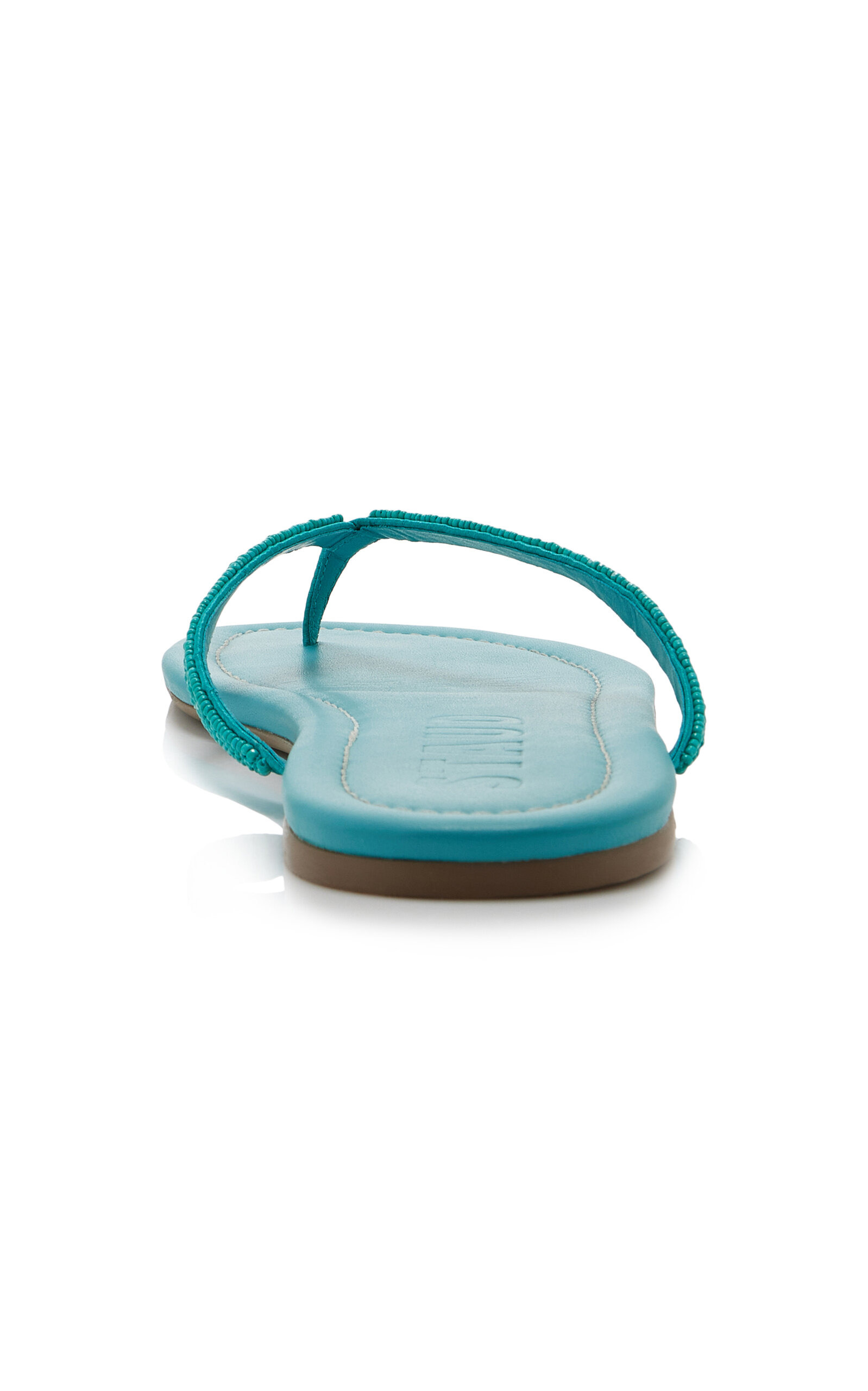 Freja Beaded Leather Thong Sandals turquoise - 5