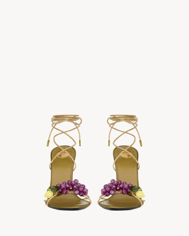 SAINT LAURENT MON CHÉRI SANDALS IN SUEDE AND RHINESTONES outlook
