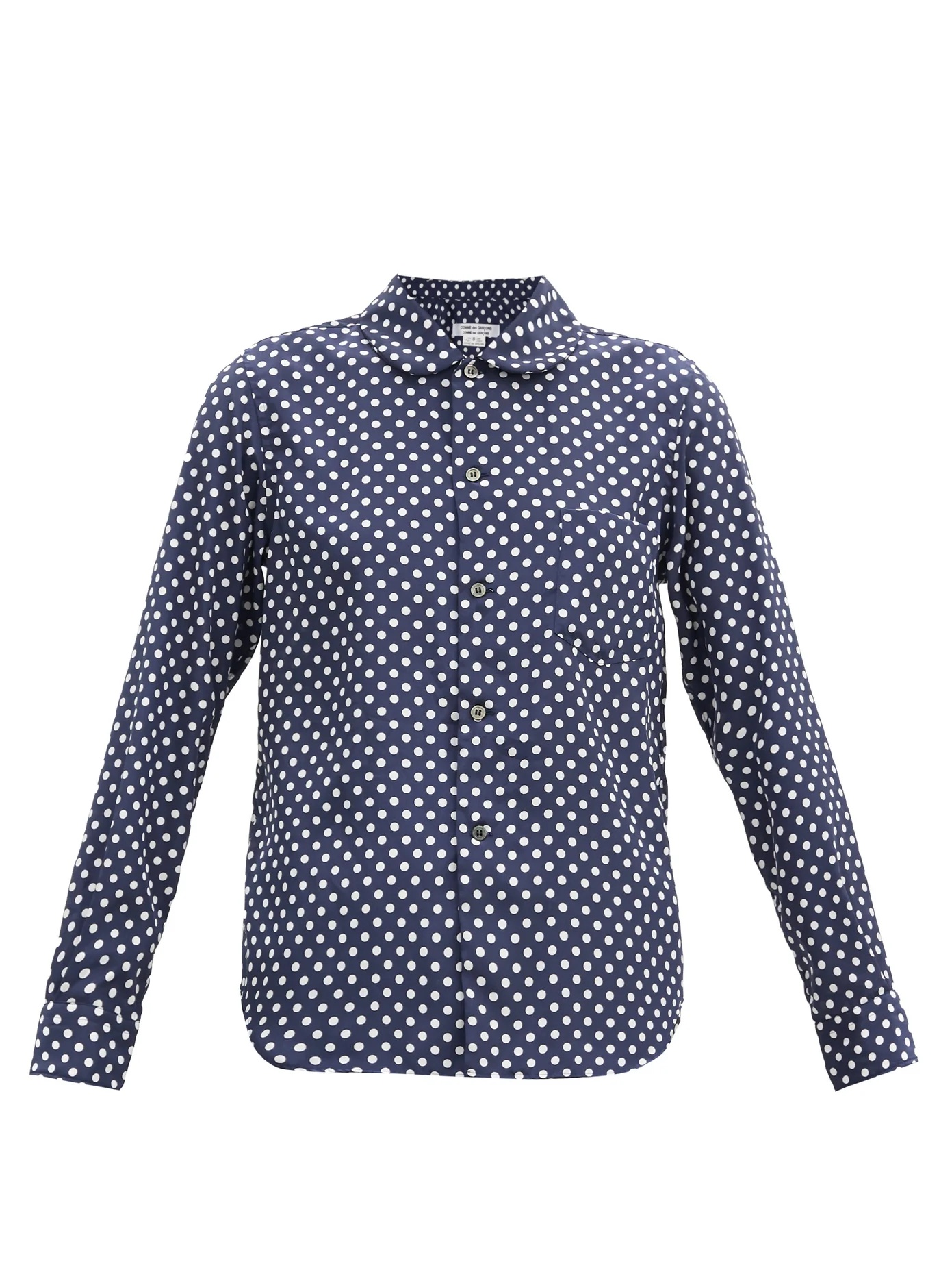 Polka-dot satin shirt - 1