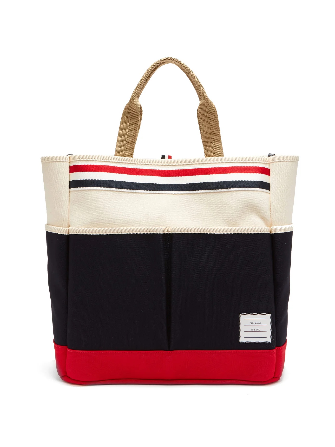 Logo-patch cotton-canvas tote - 1