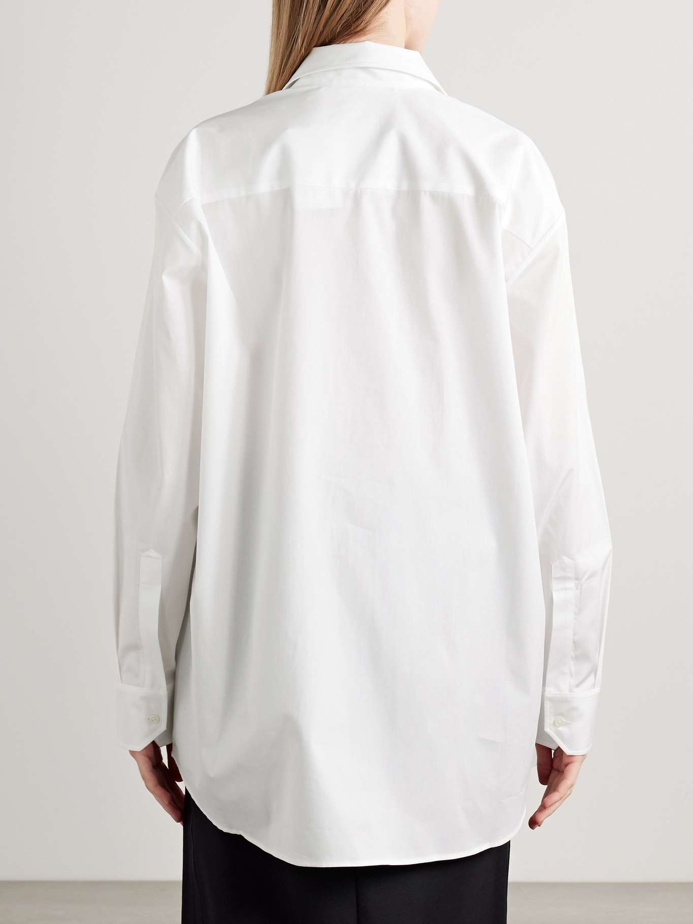 Oversized cotton-poplin shirt White - 4